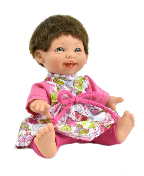 картинка испанские Кукла Джестито "Инфант", 18 см, в розовой шапке, смеется,  арт. 10000U-8 интернет-магазин TuKiTu.ru